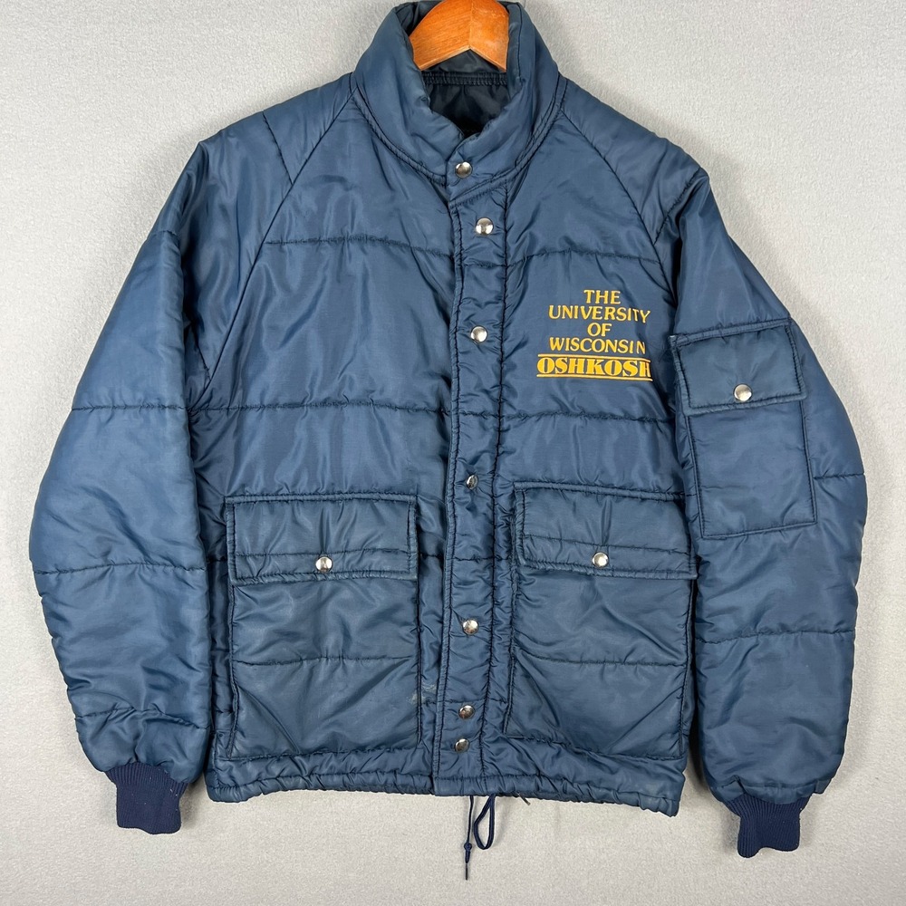 VTG Artex University of Wisconsin Oshkosh Puffer Jacket FIts‎ Small Coat 80s USA